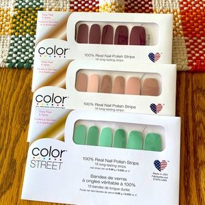 Color Street bundle of 3 solid nail strips